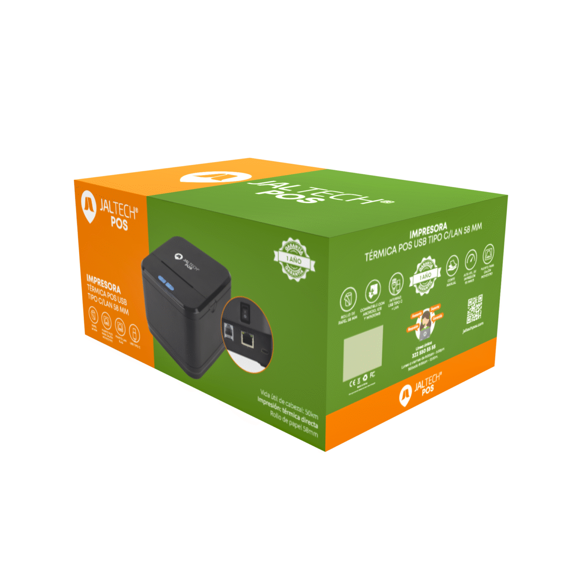IMPRESORA TÉRMICA POS USB TIPO C/LAN 58MM - Image 5